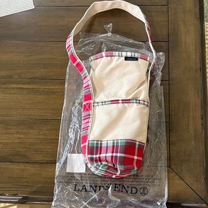 Brand New Lands' End Insulated Zippered Canvas Wine Tote